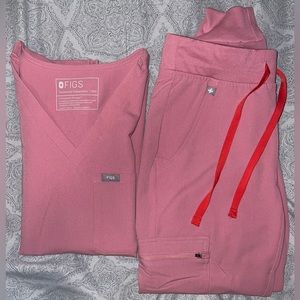 Figs Scrubs Set Color CHALK PINK (XXS Catarina & Petite XXS Zamora Jogger)